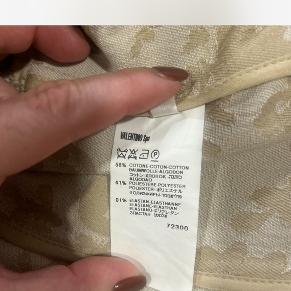 VALENTINO ROMA Jacquard Floral Belted Blazer in Cream Tan Woman's 40/4 - Picture 6 of 8